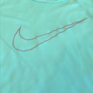 Nike Dri-Fit Long Sleeve Athletic Gym Top Aqua M